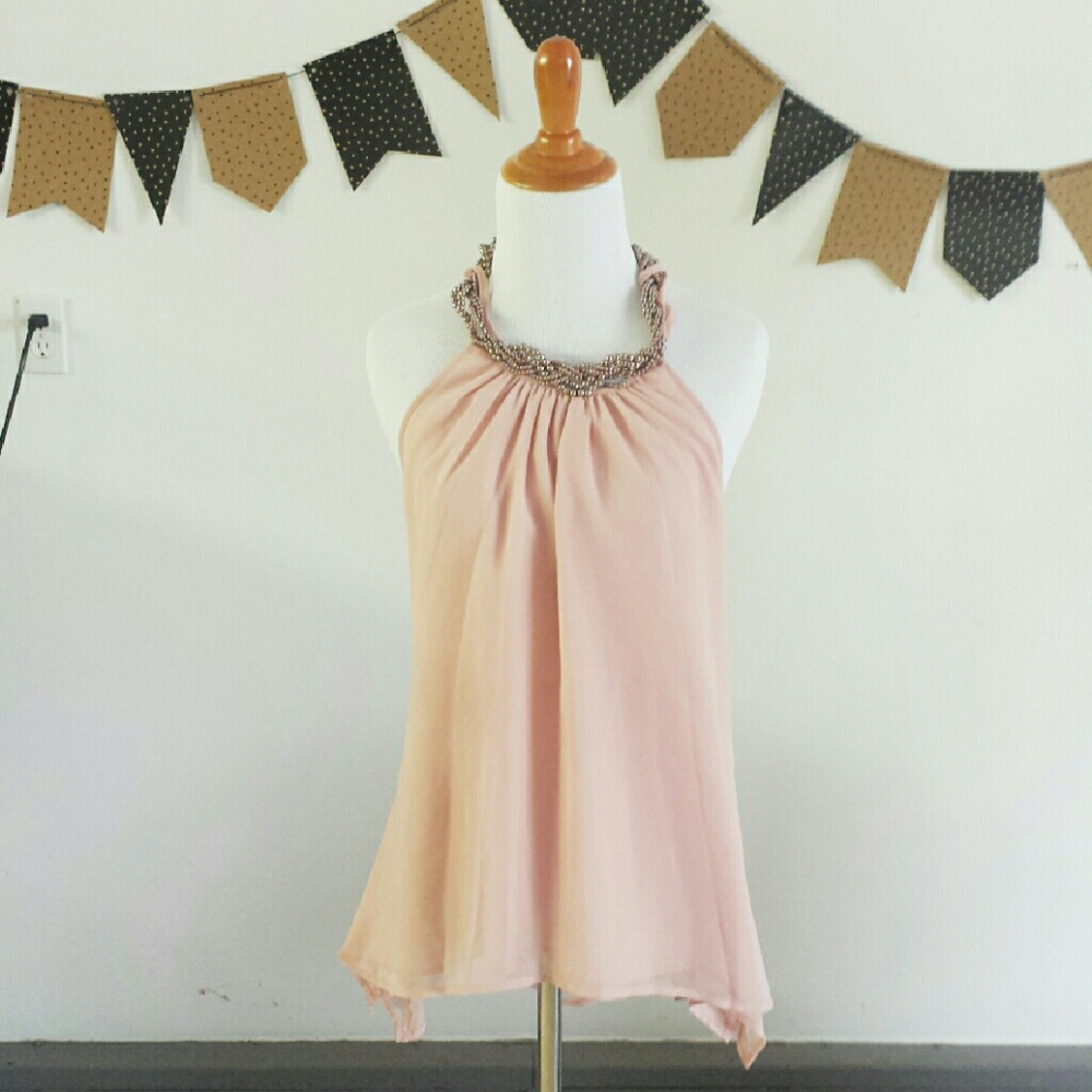 {J LO} Pink Embellished Halter